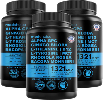 MEDCHOICE 11-in-1 Nootropic Brain Supplement, Non-Caffeinated, 60ct