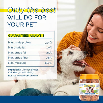 Pet Center Inc. (PCI) Chicken Nibble Dog Treats, 2.25lb. – 100% Real Raw Dehydrated Chicken Breast Bites for Small, Medium & Large Dogs