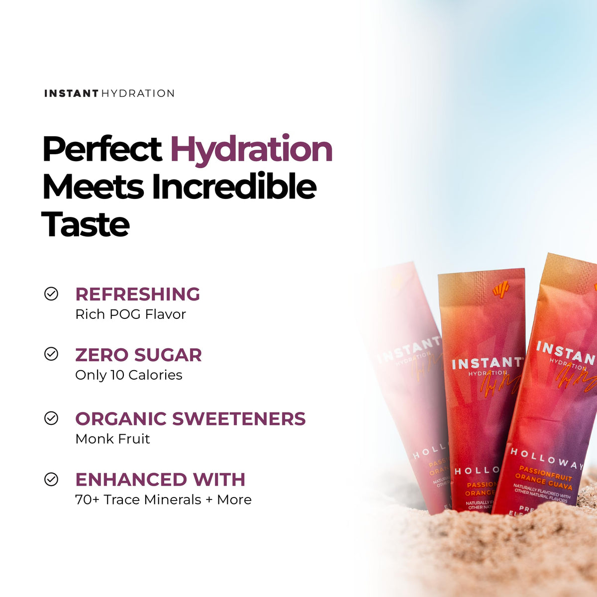 Instant Hydration Sugar Free Electrolytes Powder Packets Variety Pack - Watermelon, Raspberry, Lemon Lime Drink Mix & Travel Essentials with Magnesium and Potassium - Post Workout Recovery - 20 Sticks