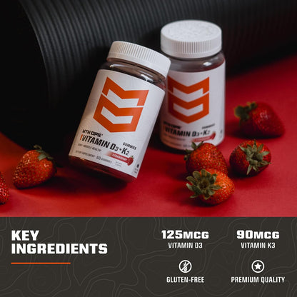 MTN OPS Vitamin D3 + K2 Gummies with MK7, Strawberry