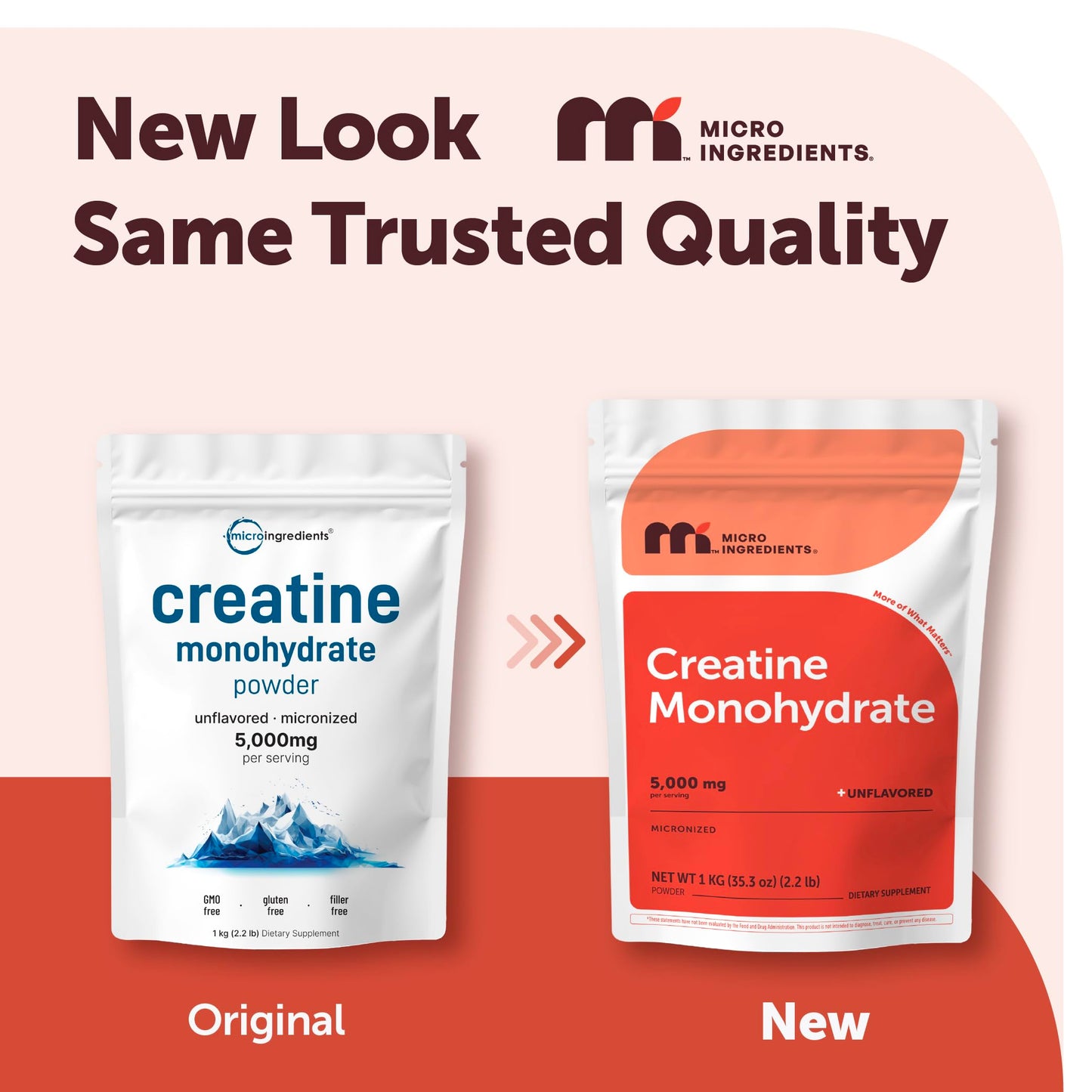 Micro Ingredients Creatine Monohydrate Powder 1 kg (2.2 Lbs), 5000mg Per Serv, Micronized Creatine Powder, Unflavored, No Filler, Keto & Vegan, Easy Dissolve, Pre Workout for Women & Men*