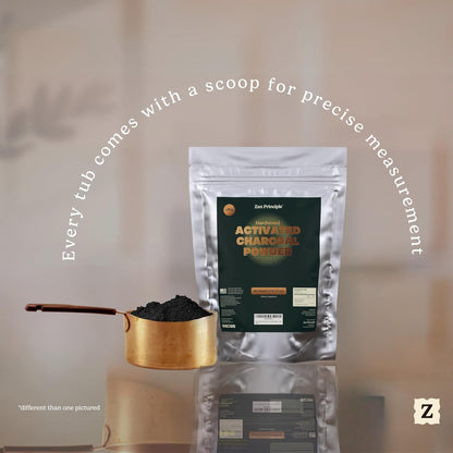 Zen Principle Hardwood Activated Charcoal Powder 100 Percent from USA Trees. All Natural. Whitens Teeth, Rejuvenates Skin and Hair, Supports Better Digestion, 40 Oz