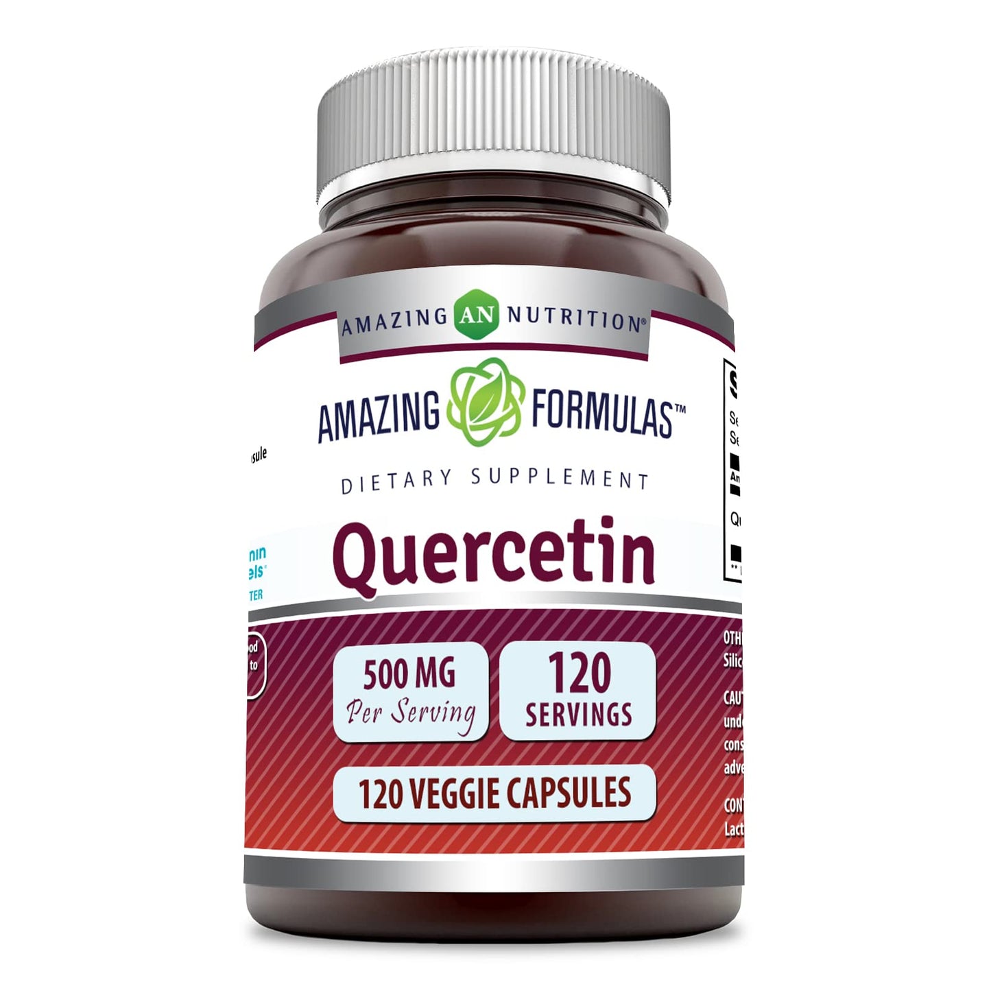 Amazing Formulas Quercetin 500mg Veggie Capsules Supplement | Non-GMO | Gluten Free | Supports Overall Health & Well Being (240 Count)