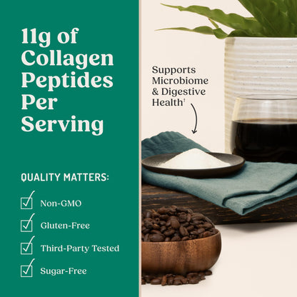 Bulletproof Energy Collagen Protein Powder, Vanilla Bean, 20g Grass-Fed Collagen Peptides, 7g Fiber with MCT Oil & Adaptogens, Caffeine-Free, 18.3 Ounces