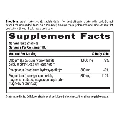 Country Life Target-Mins Calcium Magnesium Supplement for Bone Health, 1000mg Calcium, 500mg Magnesium, Gluten Free, 2:1 Ratio for Optimal Utilization