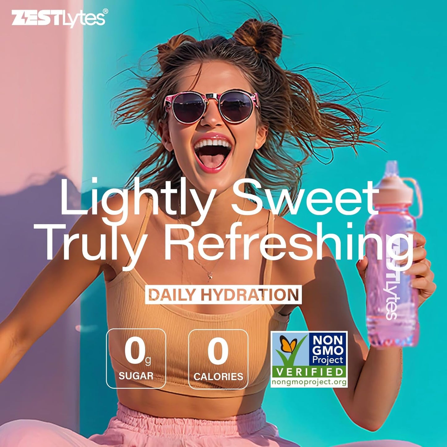 40 Sticks Low Sodium Sugar Free & 0 Calorie Electrolyte Hydration Packets | Lightly Sweet Electrolyte Powder Drink Mix, Liquid Daily IV Flavors Lemon Orange Peach Grapefruit