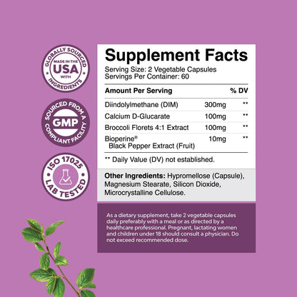 Potent DIM Supplement for Women - Hormone Balance for Women with DIM and Black Pepper