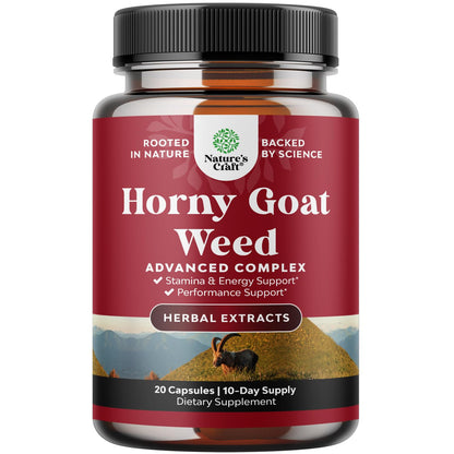 Horny Goat Weed for Male Enhancement - Extra Strength Horny Goat Weed for Men 