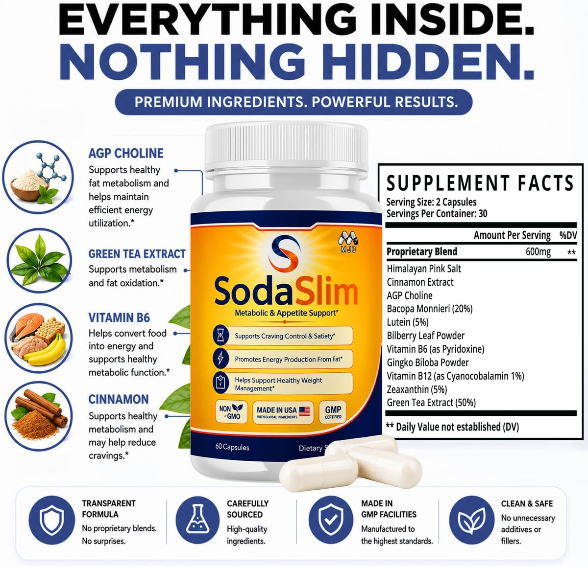 Sodaslim capsules for Weight Management Soda Slim Pills 2-Pack 120 Capsules