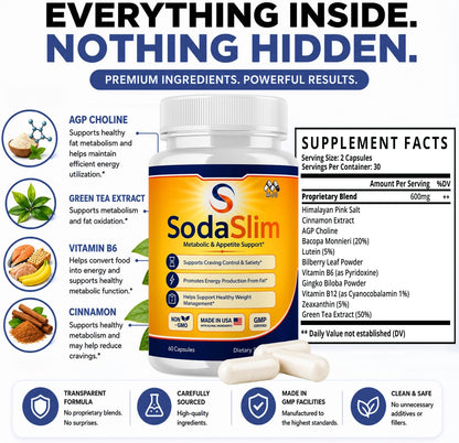 Sodaslim capsules for Weight Management Soda Slim Pills 2-Pack 120 Capsules
