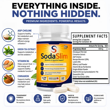 Sodaslim capsules for Weight Management Soda Slim Pills 2-Pack 120 Capsules