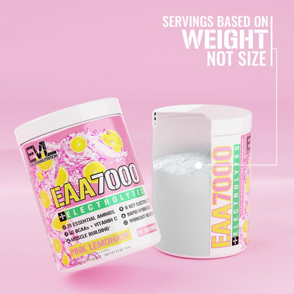 EAAs Amino Acids Powder - EAA Essential Amino Acids Pre & Post Workout Powder for Muscle Building Endurance and Recovery Support with 7g per Serving Plus 5g BCAAs (Pink Lemonade, 30 Servings)