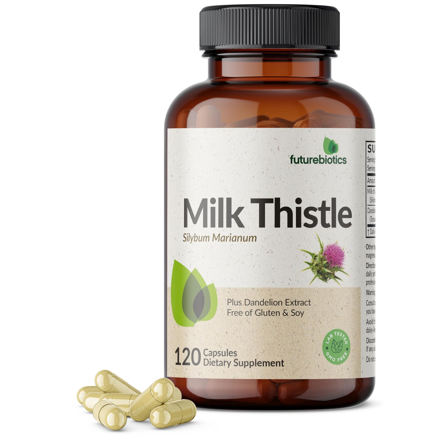 Futurebiotics Milk Thistle Silymarin Marianum & Dandelion Extract Liver Health Support, Antioxidant Support, Detox, 300 Capsules