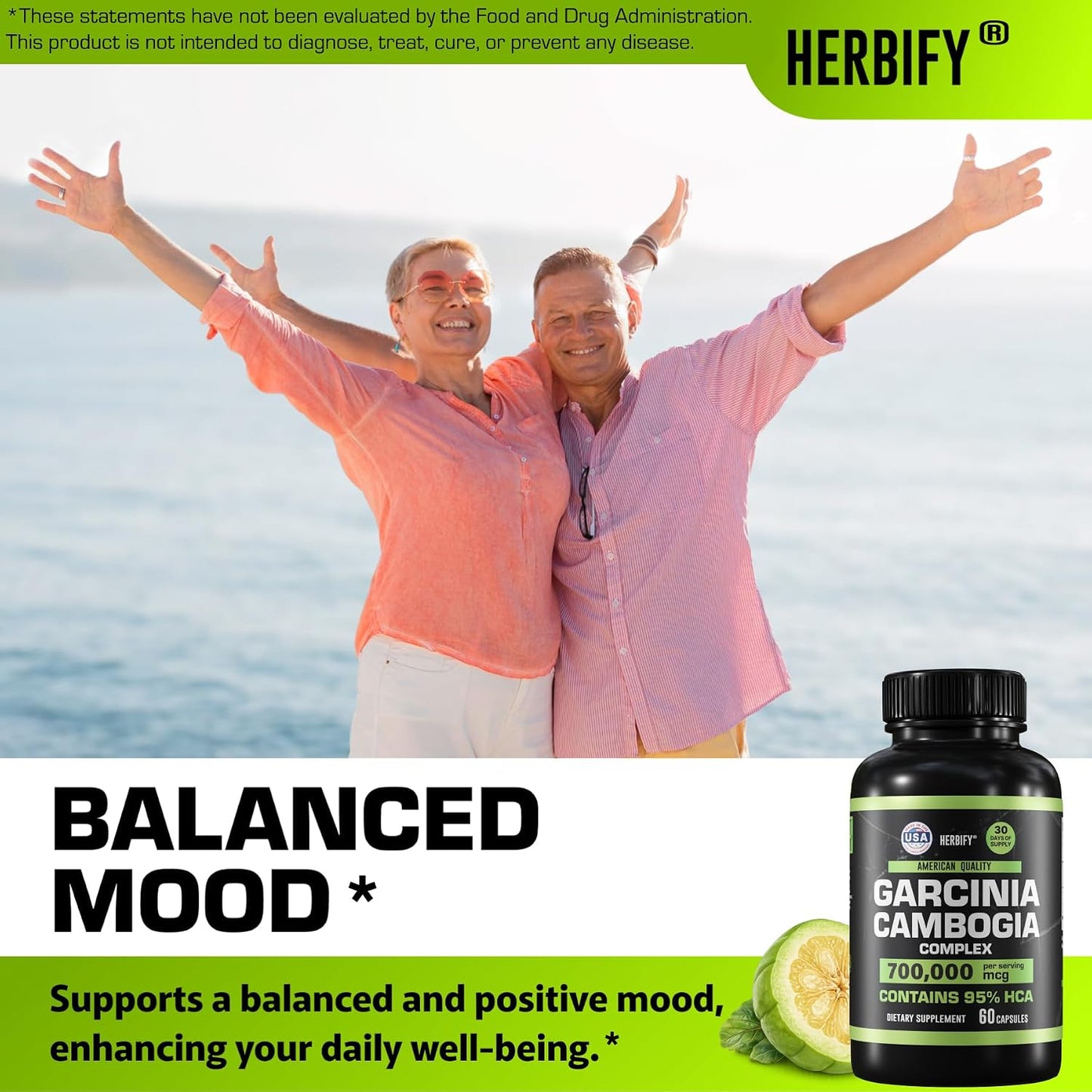 Garcinia Cambogia Wellness Support Supplement for Women & Men - Herbal Extract with Antioxidant Properties - Energy Booster for Daily Vitality and Digestive Support - 60 Count