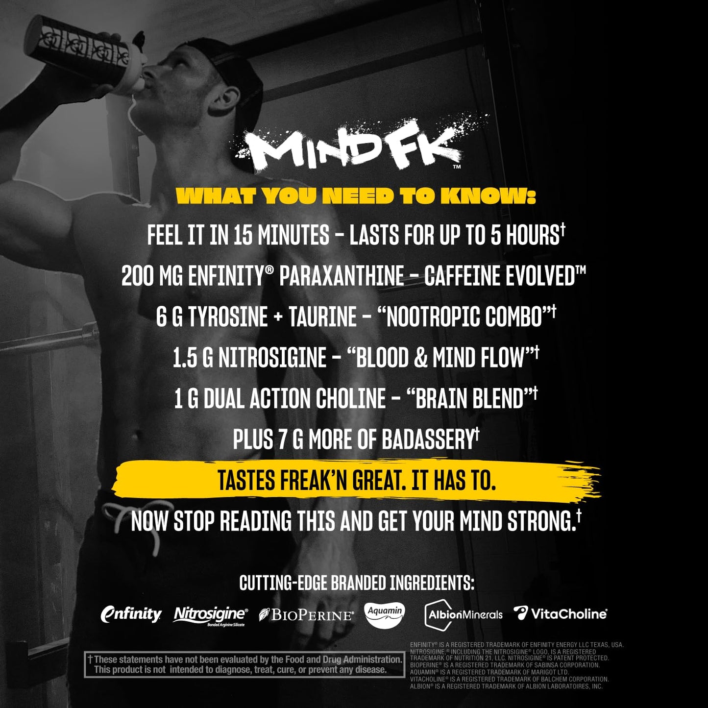Mutant Mind FK - Epic Nootropic Pre-Workout - Brain Supplement for Mental Focus - 20 Serve - Blue Raspberry - 460g