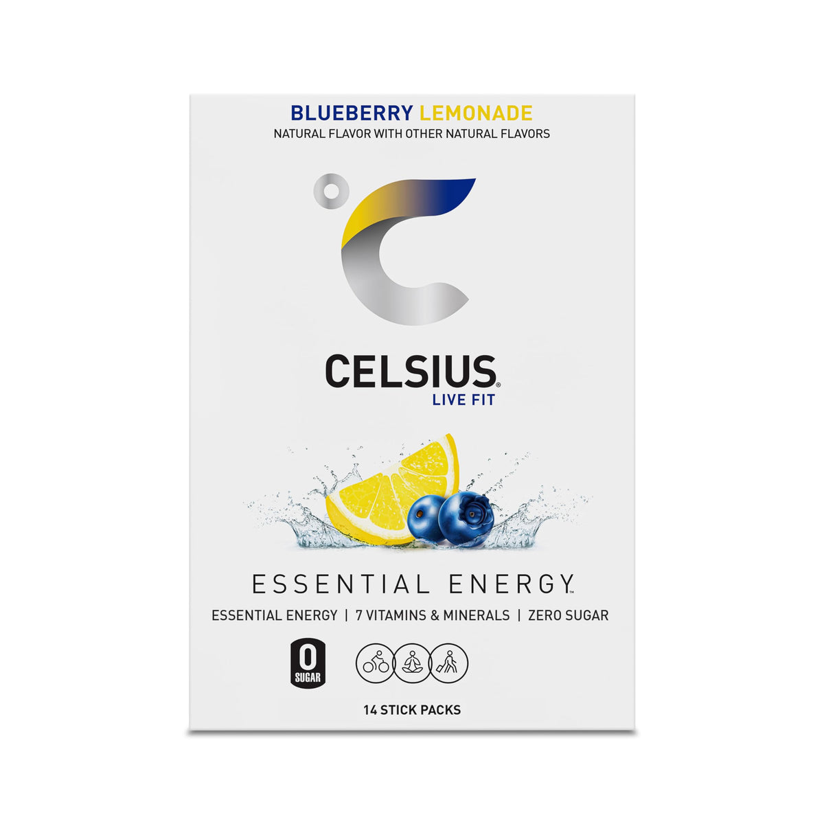 CELSIUS On-The-Go Powder Stick Packs, Zero Sugar (14 Sticks per Pack)