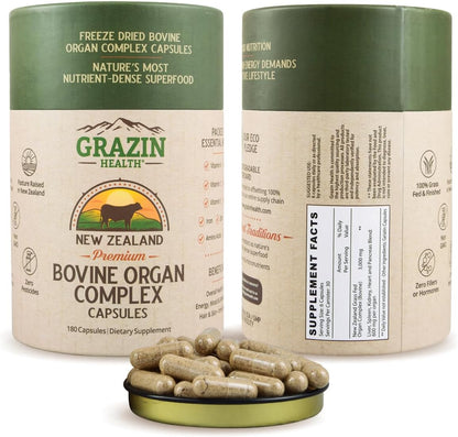 Men’s Vitality Bundle Organ Complex + Man Power + Collagen | Whole-Food Organ Capsules Grass-Fed New Zealand Sourced Supplements for Clean Daily Wellness and Nutrition Support