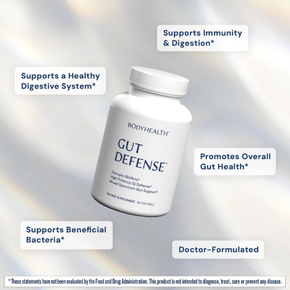BodyHealth Gut Defense with PerfectAmino, Gut Health Support for Women and Men, GI Support Supplement - 90 Softgels