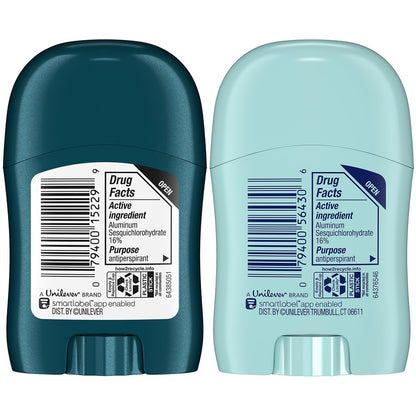 Degree Advanced Travel Deodorant Bulk Variety 24-Pack, 0.5 Oz Ea | 72H Body Heat Activated Mini Antiperspirant Deodorant Bundle | 12 Cool Rush for Men + 12 Shower Clean for Women