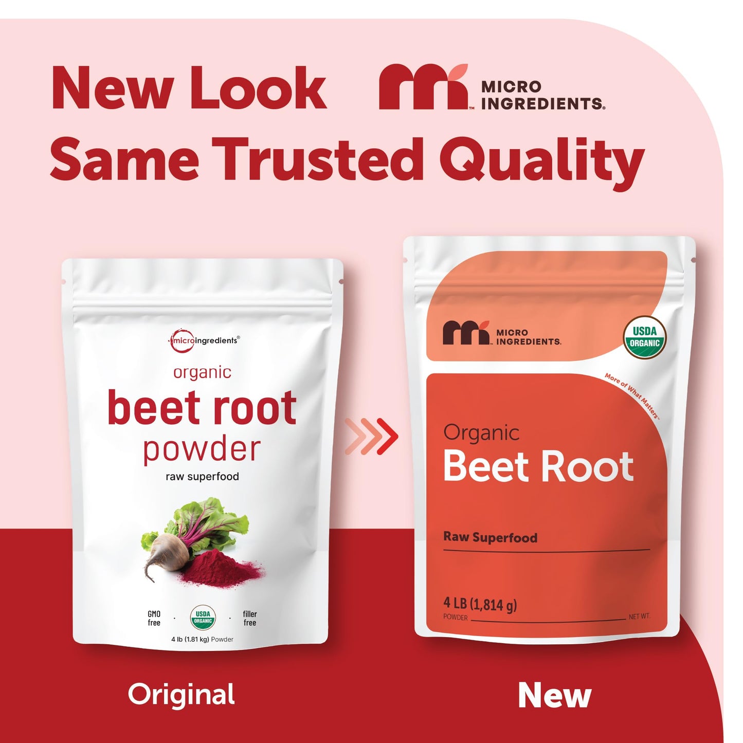 Micro Ingredients Organic Beet Root Powder, 2lb | Water Soluble, Highly Concentrated Raw Beet Supplement | Superfood Drink Mix | Non-GMO, Vegan Friendly, Plant Based