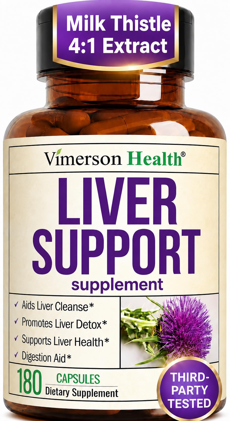 Liver Support – Liver Cleanse Detox & Repair Milk Thistle Supplement – 60ct