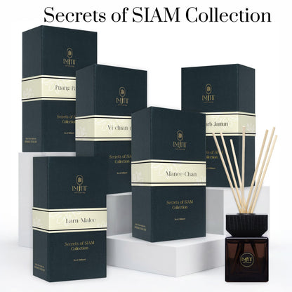 Gulab Jamun by Imjitt - Authentic Thai Botanical Aroma Diffuser with Turkish Rose and White Tea Notes, Featuring Luxury Reed diffusers for Home to Create a Welcoming, Long-Lasting Ambient Scent