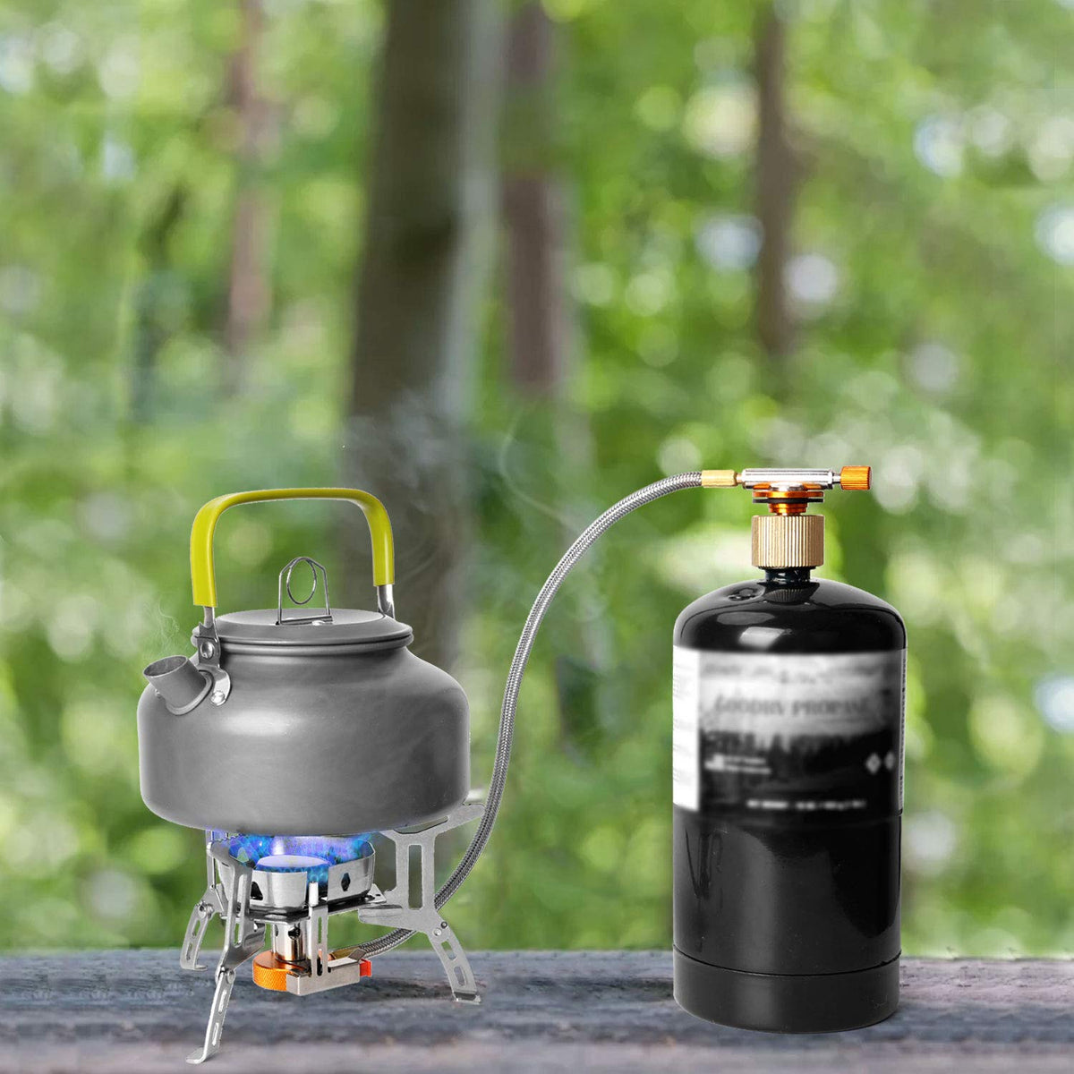 Odoland 3500W Windproof Camp Stove Camping Gas Stove with Fuel Canister Adapter