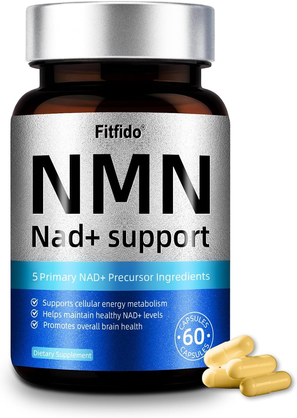 NMN 500mg Capsules, 5-in-1 with Resveratrol, TMG & CoQ10, 60 Count | Supports Cellular Energy Support, Healthy Aging Support, DNA Repair and NAD+ Production, Daily Supplement, Non-GMO