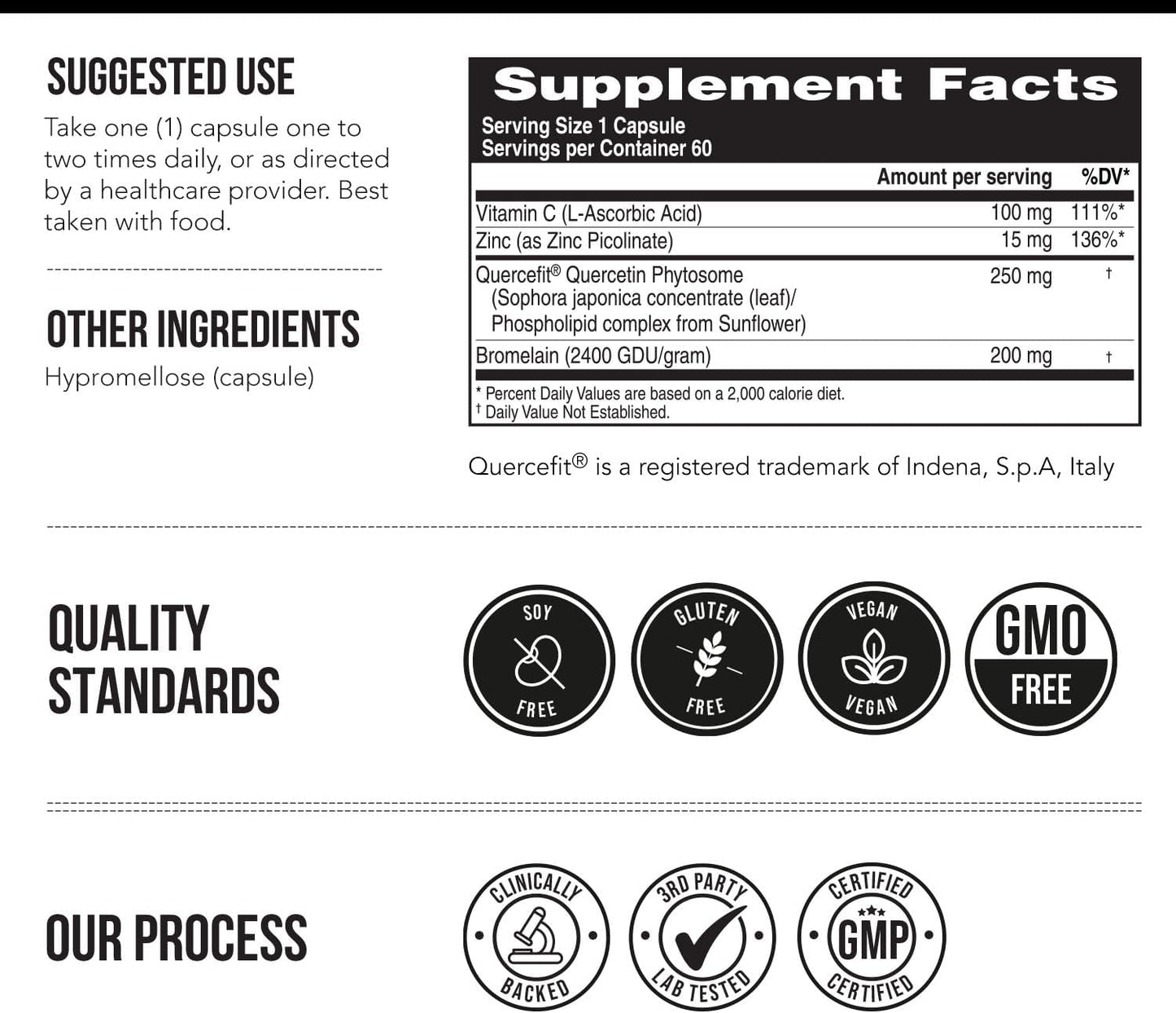 Quercetin Complete® Quercetin Phytosome with 50X Higher Absorption, Clinically Proven & Patented Quercefit – Most Effective Form of Quercetin – Enhanced with Bromelain, Zinc & Vitamin C (60 Capsules)