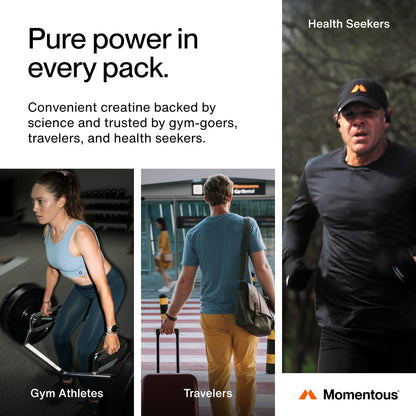 Momentous Creatine Monohydrate Powder - Creatine Powder - Supports Strength, Lean Muscle, & Recovery for Men & Women - NSF Certified for Sport - 5 g per Serving - 90 Servings