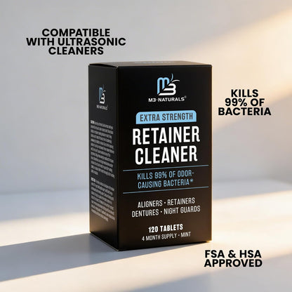 Retainer Cleaner Tablets, Denture Cleaner, Mint, 4 Month Supply by M3