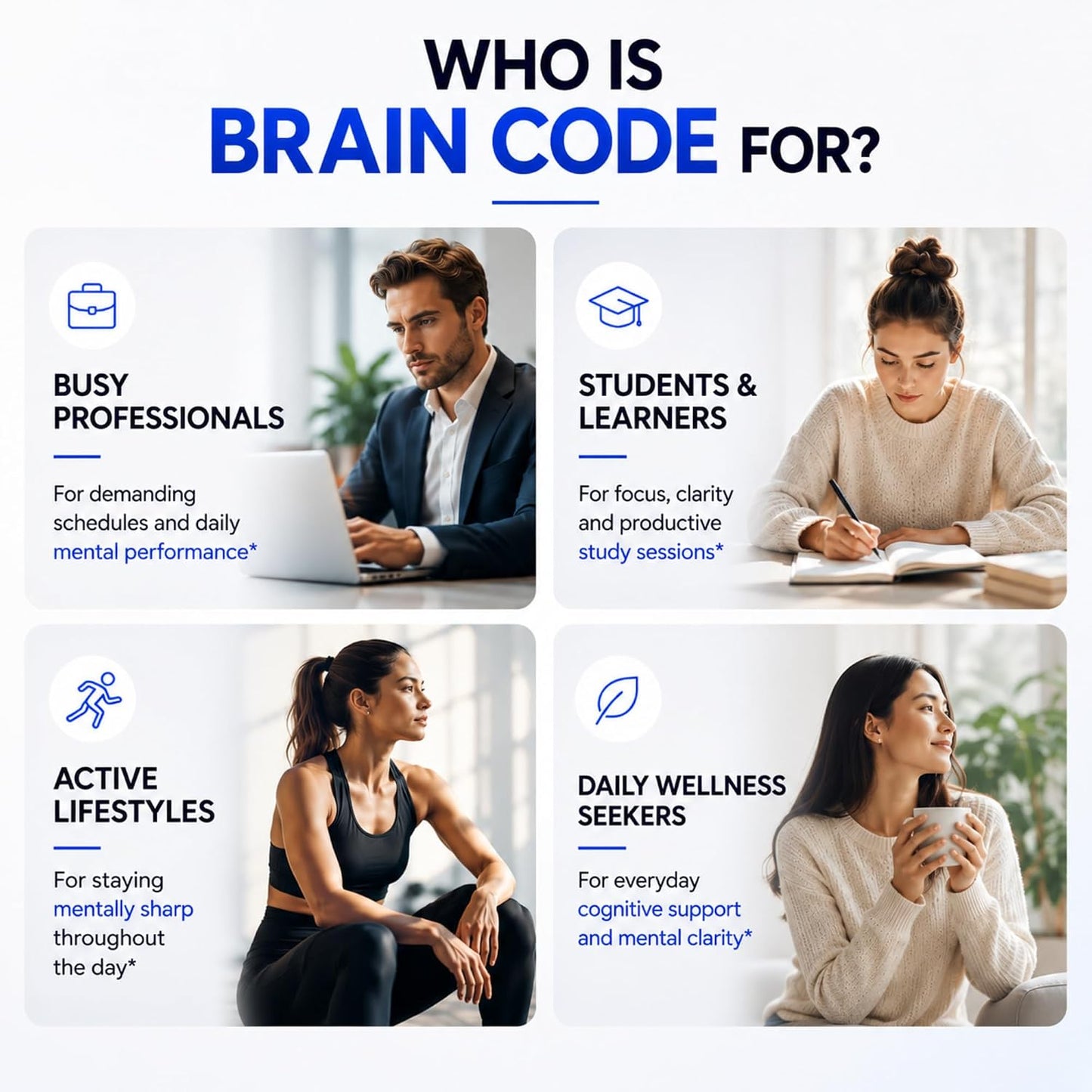 HerbaMe Nootropic Brain Supplement for Focus & Mental Clarity | Daily Cognitive Performance Stack with Choline, Bacopa, Lion’s Mane & L-Tyrosine | Memory & Energy Support | 90 Capsules