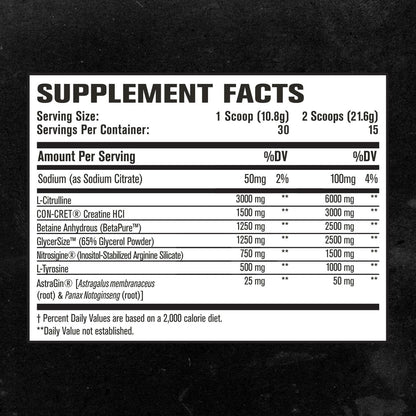 Nitric Surge Stim Free Pre Workout Powder - Caffeine Free Nitric Oxide Supplement