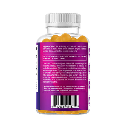 Vitamatic Sugar Free Folic Acid 1 mg Gummies 120 Count Orange Flavor | 1 mg Folic Acid, 1667 mcg DFE per gummy, Healthy cell growth, red blood cell formation, Gluten Free, Non GMO