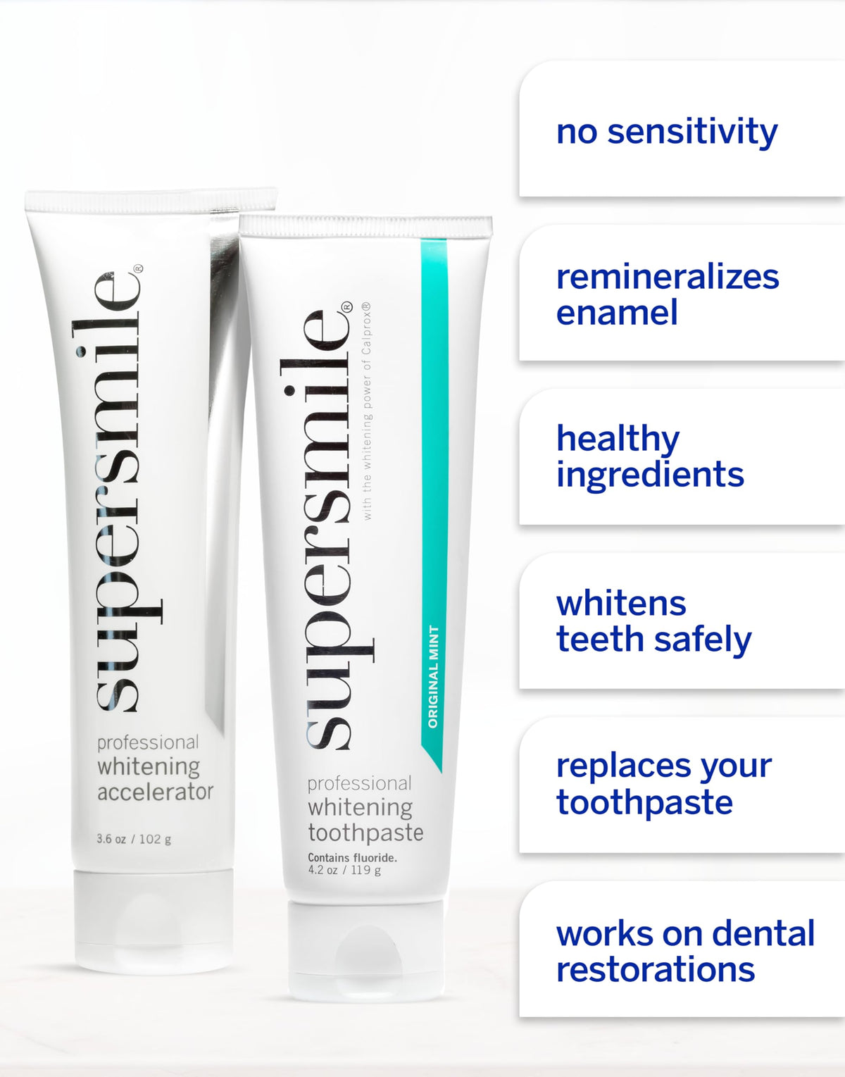 Supersmile Whitening System, Toothpaste + Accelerator, Original Mint