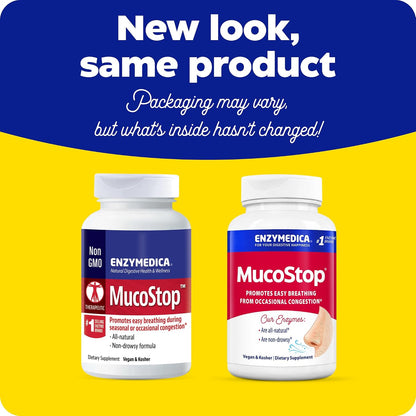 Enzymedica MucoStop Caps - Helps Clear Mucus - 48 Capsules