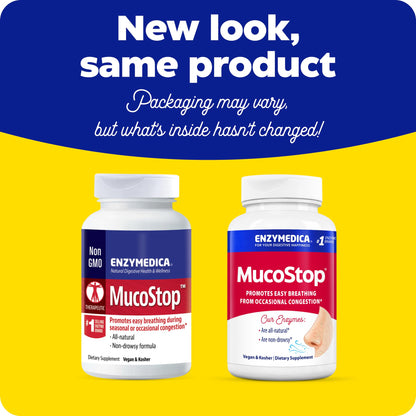 Enzymedica MucoStop Caps - Helps Clear Mucus - 48 Capsules
