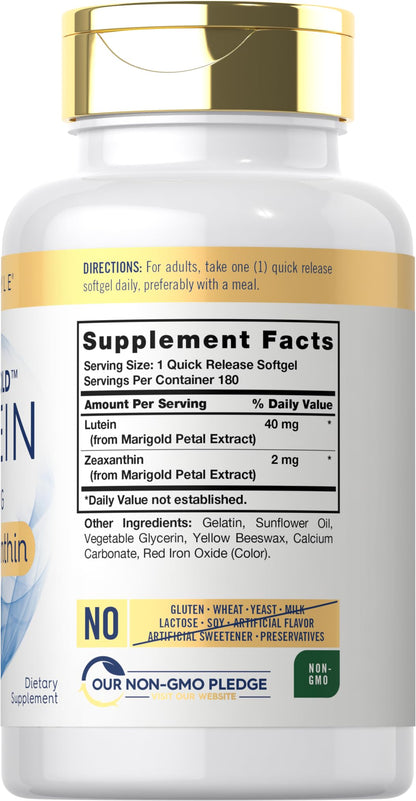Carlyle Lutein and Zeaxanthin 40 mg | 180 Softgels | Eye Health Vitamins