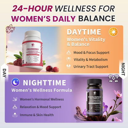 Evening Primrose Oil 1000mg - Hormone Balance for Women & Mood | Primrose Oil Capsules Cold-Pressed w/10% GLA, Essential Fatty Acids, L-Theanine for Mood, Skin & Immune, 90 Softgels