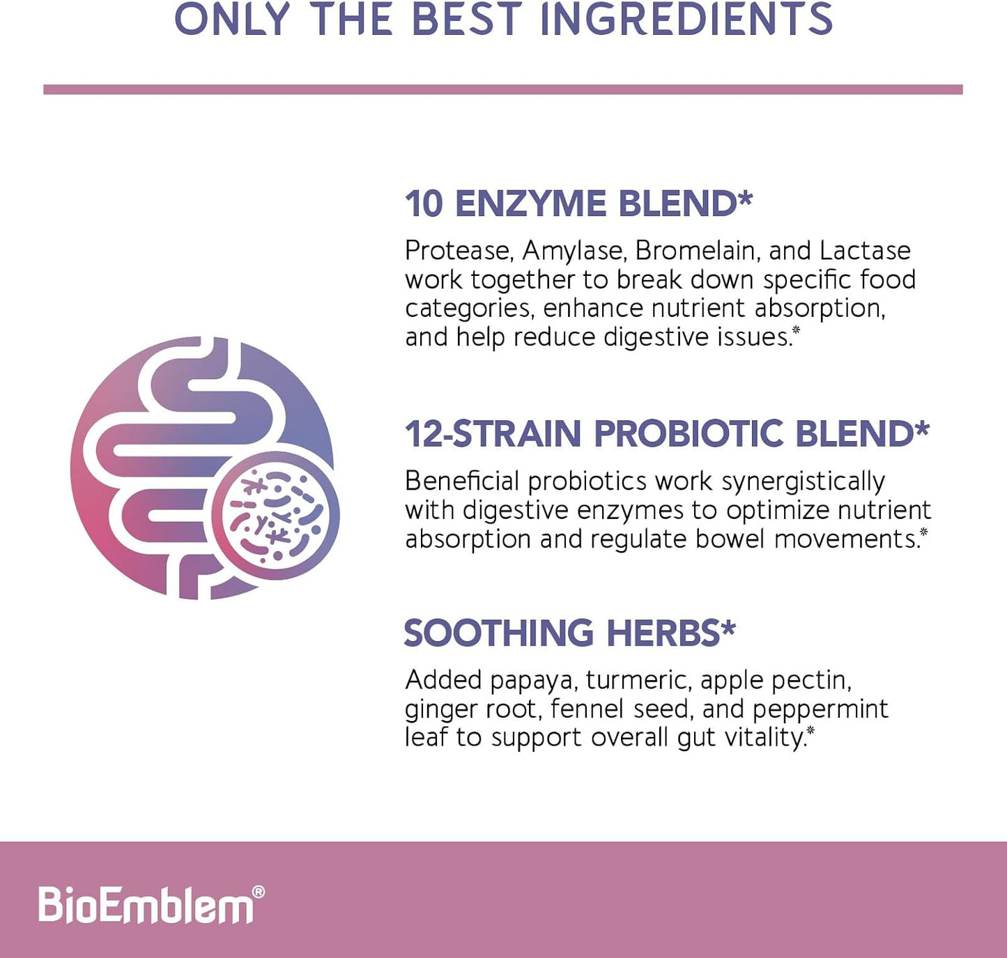 BioEmblem Triple Magnesium Complex & Digestive Enzymes for Muscles, Nerves, & Energ & Nutrient Absorption & Digestive Support