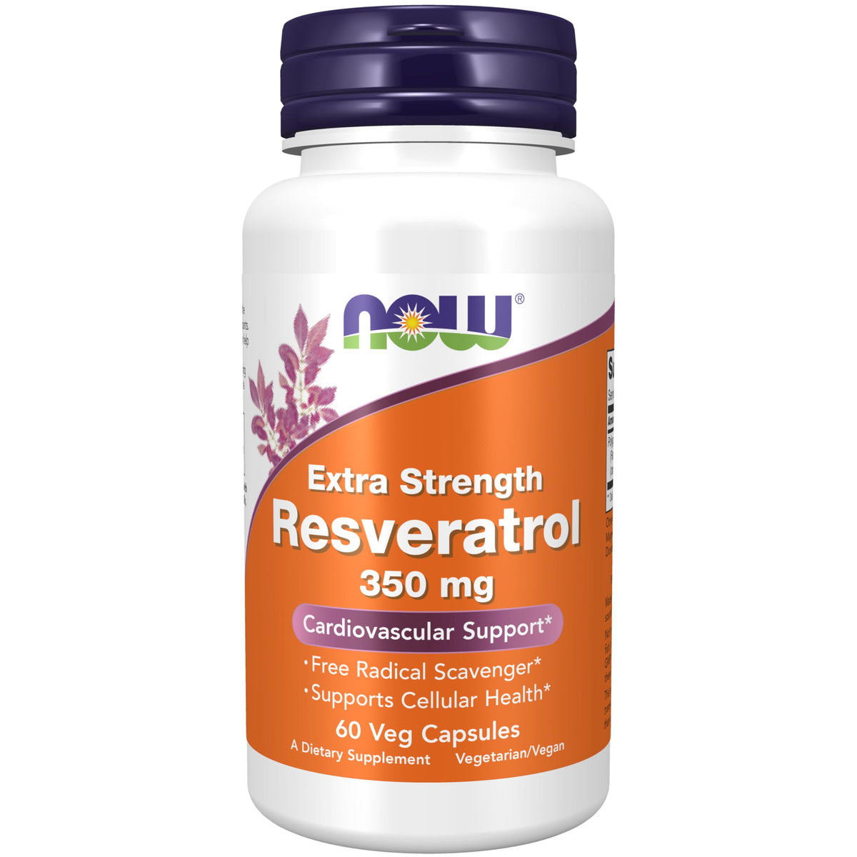 NOW Supplements, Extra Strength Resveratrol 350mg, Natural Trans Resveratrol from 700 mg
