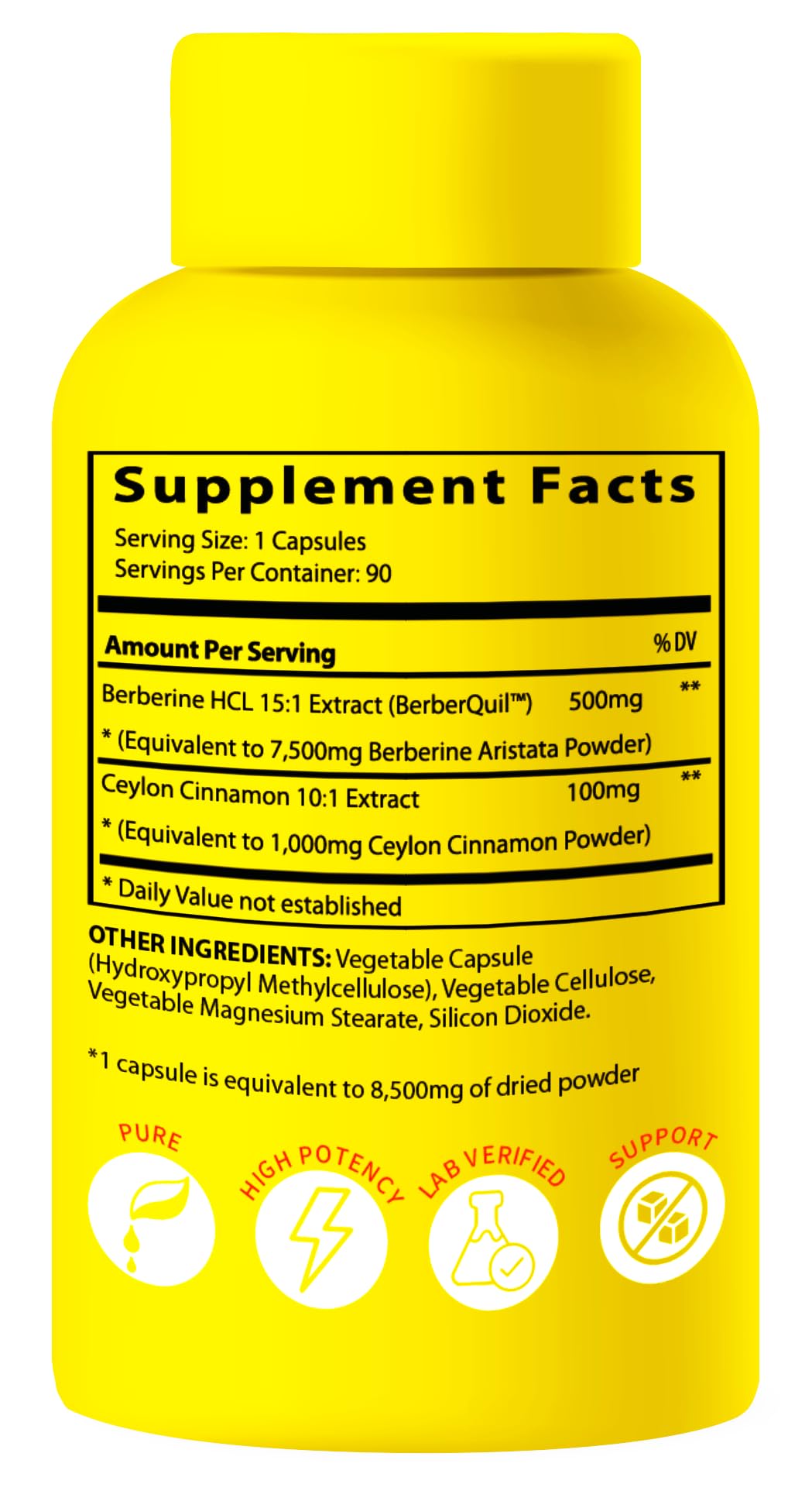 BioImmune Berberine Supplement Synergistically Enhanced Potency, Ceylon Cinnamon for Enhanced Absorption & Synergistic Effects for Healthy Levels
