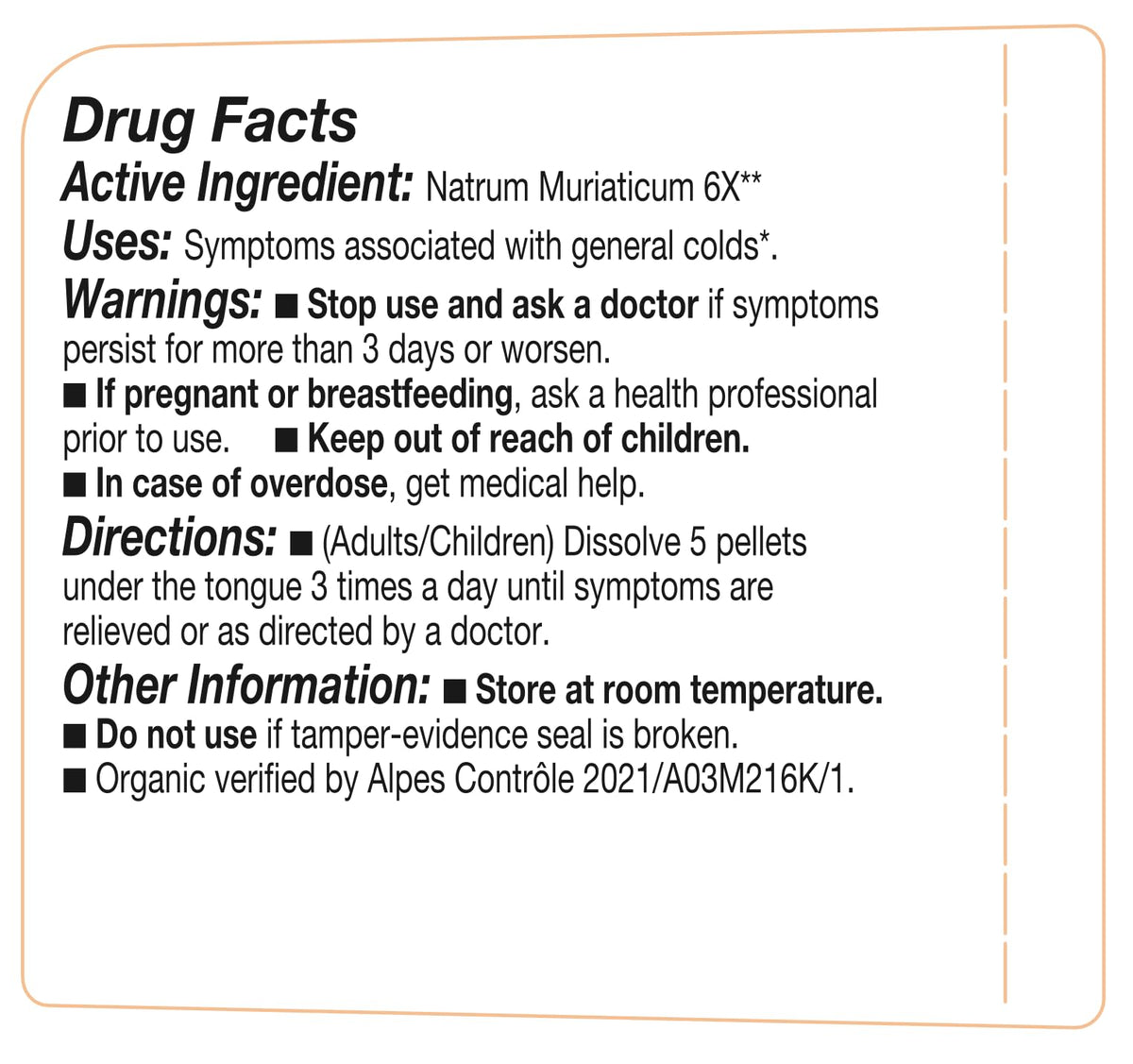 OLLOIS Natrum Muriaticum 6X, Cell Salt #9, Lactose-Free, Organic & Vegan, Kosher Certified