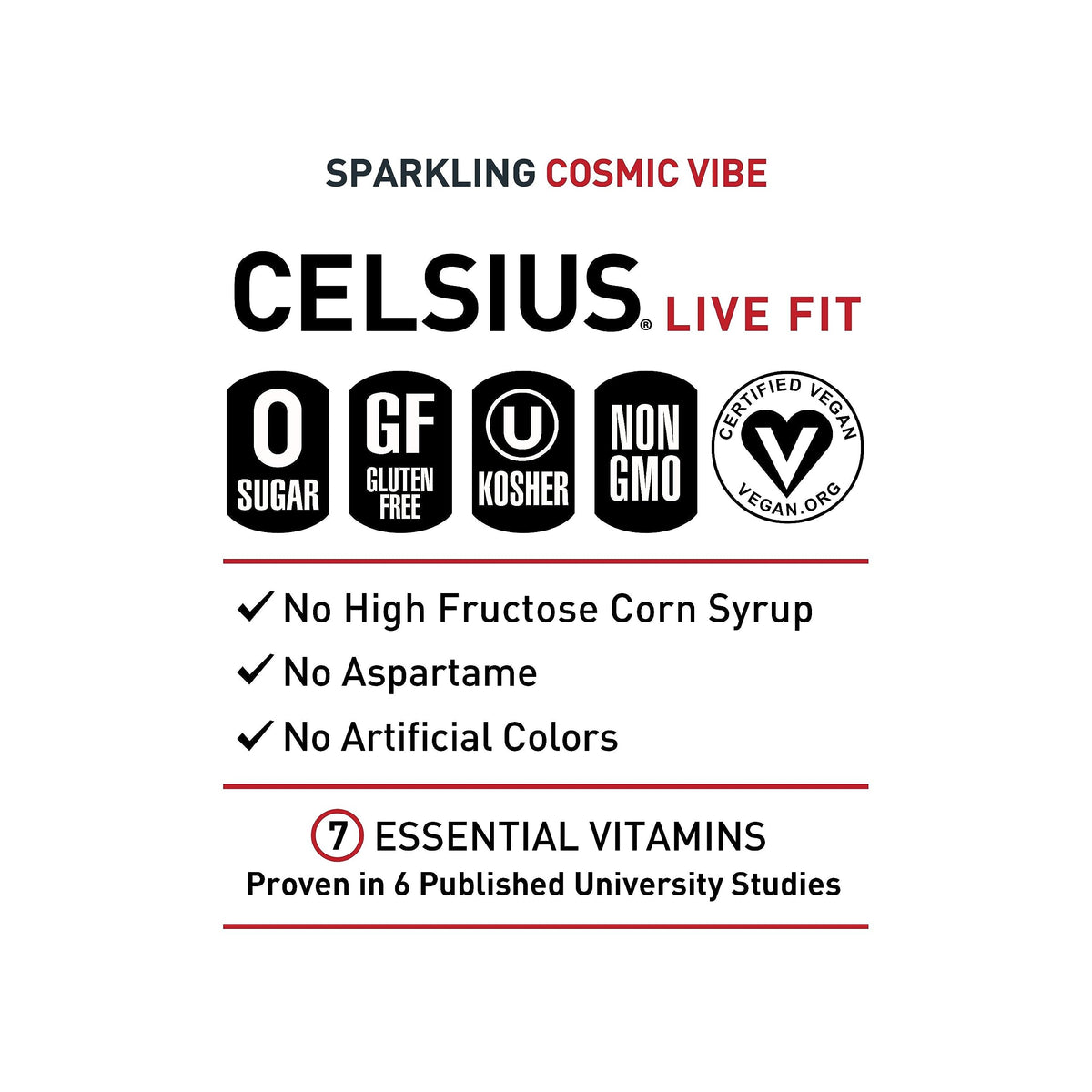 CELSIUS RETRO VIBE Sparkling Sherbet Slush, Sugar Free Energy Drink, 12 Fl Oz (Pack of 12)