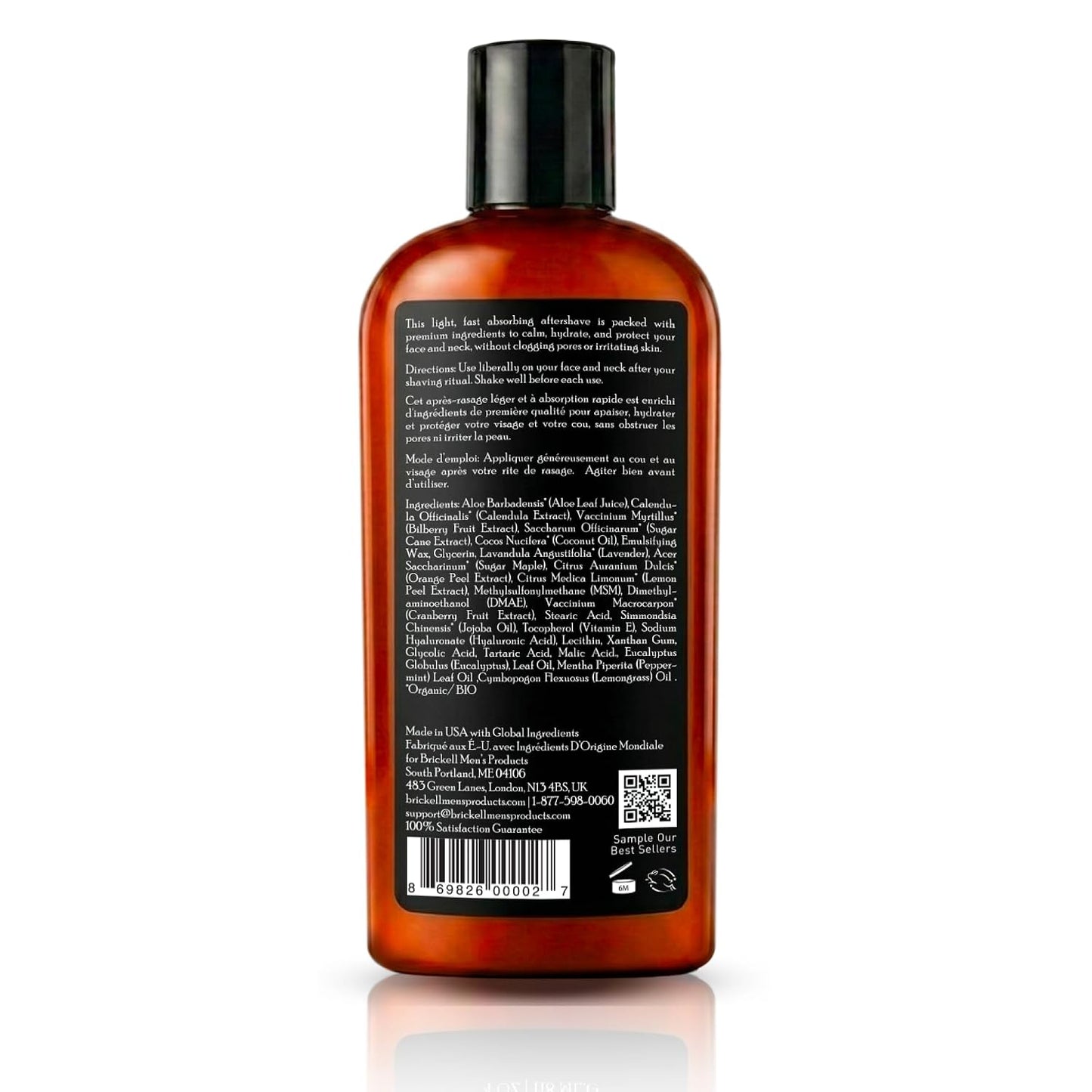 Brickell Men's Instant Relief Aftershave for Men, Soothing After Shave Balm to Prevent Razor Burn, With Aloe, Vitamin E, and Hyaluronic Acid, 4 Ounce, Scented