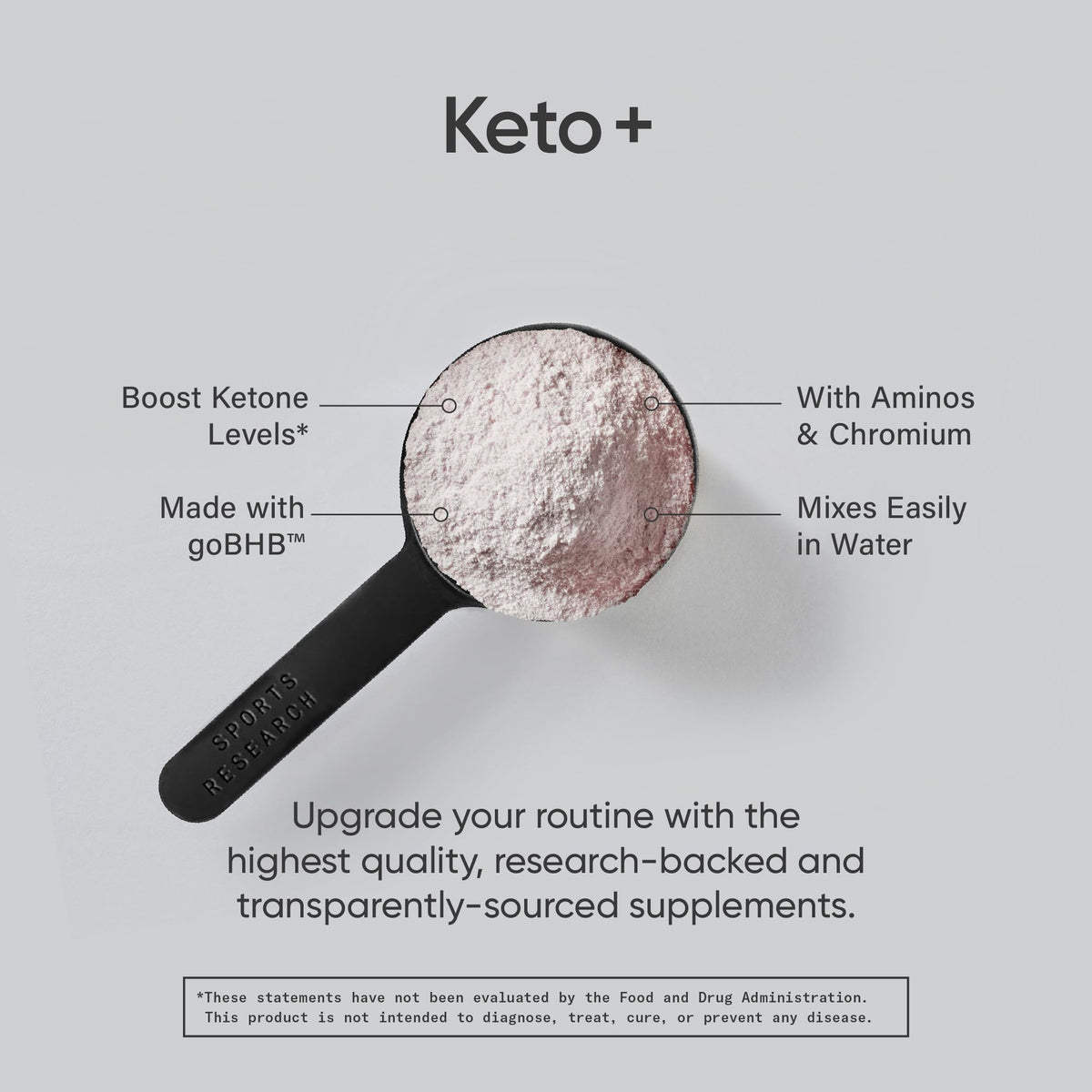 Sports Research Keto Plus Exogenous Ketones with goBHB - 30 Servings | Keto Electrolyte