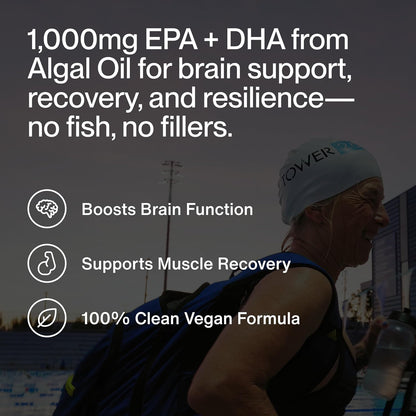 Momentous Vegan Omega-3 - Plant-Based EPA & DHA Supplement for Men & Women - Sourced from Algae Oil - Supports Heart, Joint, & Brain Health - NSF Certified for Sport - 1,000 mg - 30 Servings