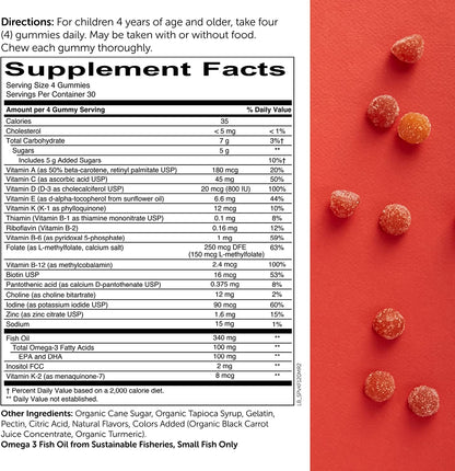 SmartyPants Kids Multivitamin Gummies and Probiotic Immunity Bundle: Omega 3 Fish Oil
