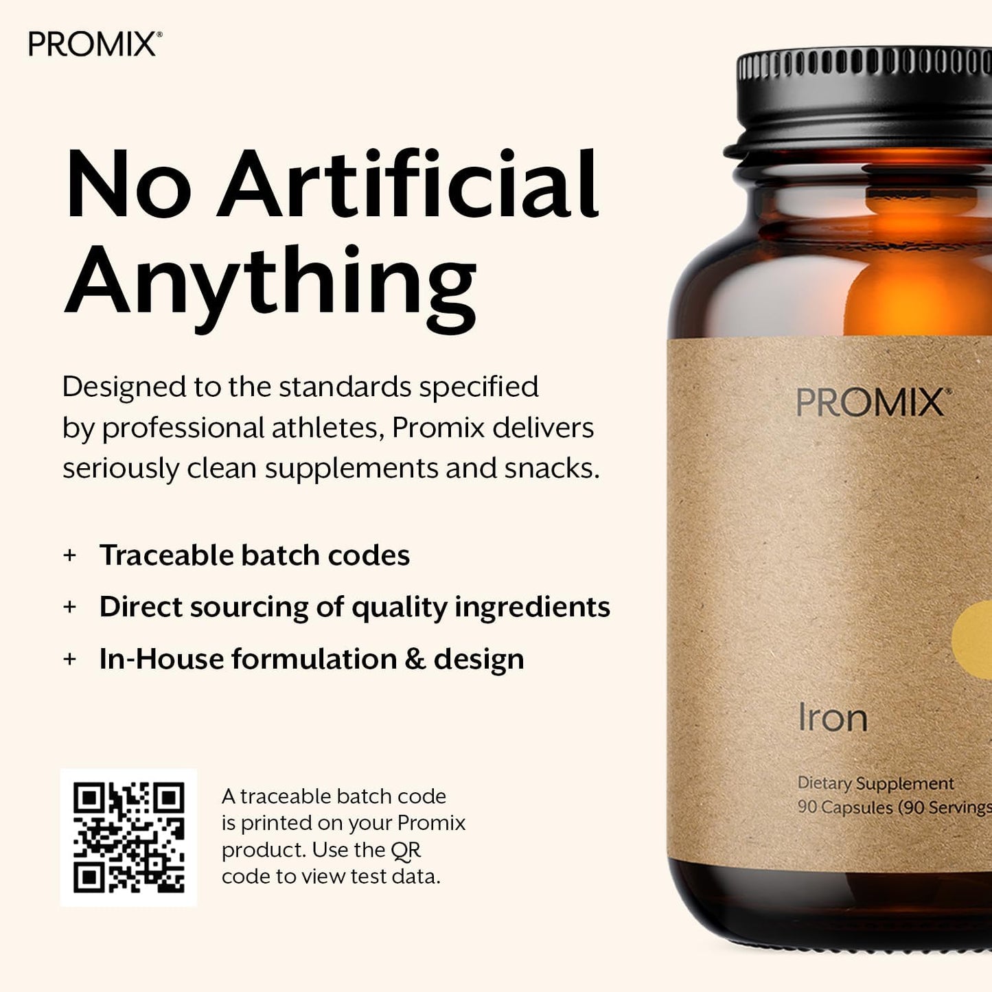 Promix Nutrition Heme Iron Supplement | Gut Friendly | 11mg polypeptide Formula - 90 Count