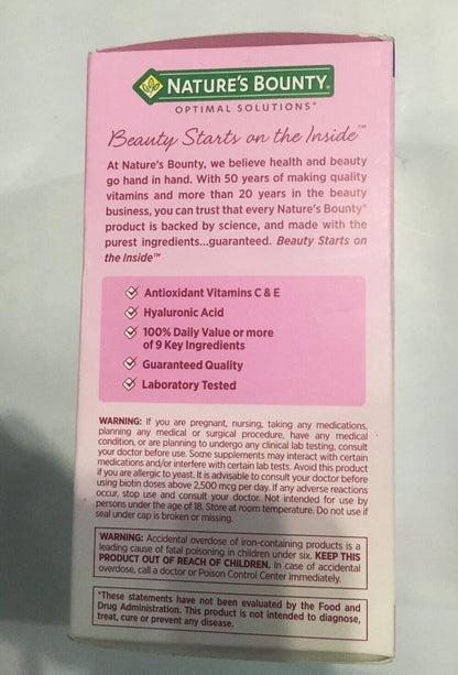 Nature's Bounty Hair Skin and Nails 5000 mcg of Biotin - 250 Coated Tablets Extra Strength